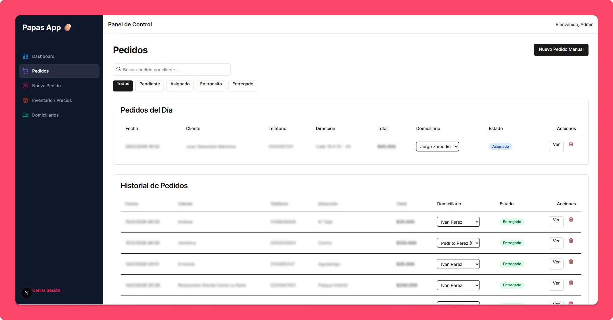 Dashboard de Pedidos